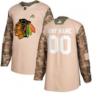 Mens Chicago Blackhawks Camo Adidas Veterans Day Custom Practice Jersey