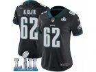 Women Nike Philadelphia Eagles #62 Jason Kelce Black Alternate Vapor Untouchable Limited Player Super Bowl LII NFL Jersey