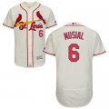 2016 Men St. Louis Cardinals #6 Stan Musial Majestic Cream Flexbase Authentic Collection player Jersey