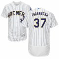 Men's Majestic Milwaukee Brewers #37 Tyler Thornburg White Flexbase Authentic Collection MLB Jersey