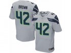 Mens Nike Seattle Seahawks #42 Arthur Brown Elite Grey Alternate NFL Jersey