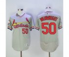 Men St. Louis Cardinals #50 Adam Wainwright Majestic Grey Flexbase Authentic Cooperstown Collection Player Jersey