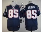 2015 Super Bowl XLIX Nike NFL New England Patriots #85 Brandon Lloyd Blue Jerseys(Elite)