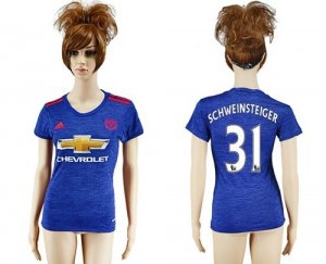 Womens Manchester United #31 Schweinsteiger Away Soccer Club Jersey