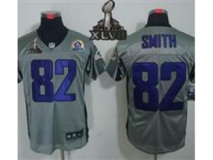 2013 Nike Super Bowl XLVII Baltimore Ravens #82 Torrey Smith grey[Shadow With Hall of Fame 50th Patch Elite]