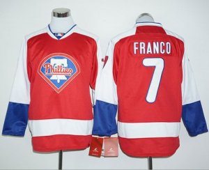 Philadelphia Phillies #7 Maikel Franco Red Long Sleeve Stitched Baseball Jersey