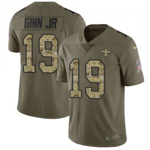 Nike Saints #19 Ted Ginn Jr. Olive Camo Salute To Service Limited Jersey