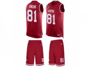 Mens Nike San Francisco 49ers #81 Terrell Owens Limited Red Tank Top Suit NFL Jersey