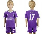 Real Madrid #17 Lucas V. Away Kid Soccer Club Jersey