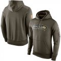 Men Seattle Seahawks Nike Olive Salute To Service KO Performance Hoodie