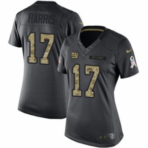 Women\'s Nike New York Giants #17 Dwayne Harris Limited Black 2016 Salute to Service NFL Jersey