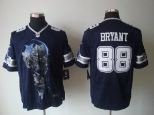 Nike NFL Dallas Cowboys #88 Dez Bryant Blue Jerseys(Helmet Tri-Blend Limited)