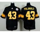 Nike pittsburgh steelers #43 polamalu black jerseys[Elite][number yellow]