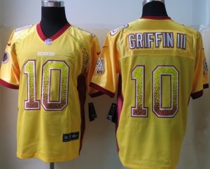 2013 NEW Nike Washington Red Skins #10 Griffin III Drift Fashion Gold Elite Jerseys