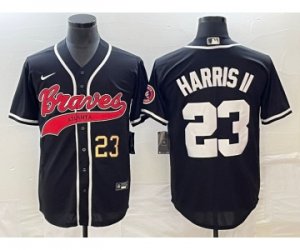 Men\'s Atlanta Braves #23 Michael Harris II Number Black Cool Base Stitched Baseball Jersey