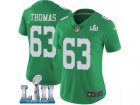Women Nike Philadelphia Eagles #63 Dallas Thomas Limited Green Rush Vapor Untouchable Super Bowl LII NFL Jersey