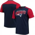 New England Patriots NFL Pro Line by Fanatics Branded Iconic Color Blocked T-Shirt Navy Red