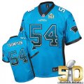 Nike Carolina Panthers #54 Shaq Thompson Blue Alternate Super Bowl 50 Men Stitched NFL Elite Drift Fashion Jersey