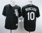 White Sox #10 Yoan Moncada Black Cool Base Jersey