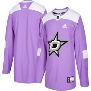 Mens Dallas Stars Purple Adidas Hockey Fights Cancer Custom Practice Jersey