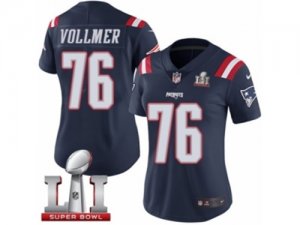 Womens Nike New England Patriots #76 Sebastian Vollmer Limited Navy Blue Rush Super Bowl LI 51 NFL Jersey