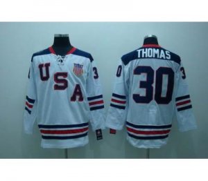 nhl team usa #30 thomas 2010 olympic white