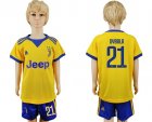 2017-18 Juventus 21 DYBALA Away Youth Soccer Jersey