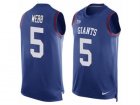 Mens Nike New York Giants #5 Davis Webb Limited Royal Blue Player Name & Number Tank Top NFL Jersey