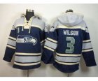 nike nfl jerseys seattle seahawks #3 wilson grey-blue[pullover hooded sweatshirt]