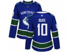 Women Adidas Vancouver Canucks #10 Pavel Bure Blue Home Authentic Stitched NHL Jersey