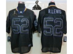 2013 Nike Super Bowl XLVII NFL Baltimore Ravens #52 R.Lewis Black Jerseys(Lights Out Elite)