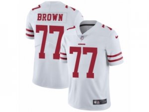 Mens Nike San Francisco 49ers #77 Trent Brown Vapor Untouchable Limited White NFL Jersey