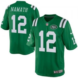 Nike New York Jets #12 Joe Namath Green Men Rush jerseys(Elite)