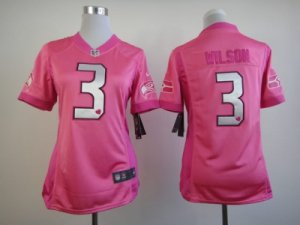 Nike Women Seattle Seahawks #3 Wilson Pink Jerseys[love s]