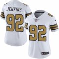 Women's Nike New Orleans Saints #92 John Jenkins Limited White Rush NFL Jersey