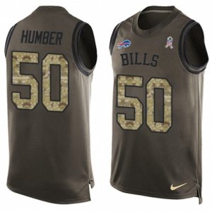 Mens Nike Buffalo Bills #50 Ramon Humber Limited Green Salute to Service Tank Top NFL Jersey