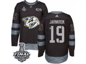 Mens Adidas Nashville Predators #19 Calle Jarnkrok Premier Black 1917-2017 100th Anniversary 2017 Stanley Cup Final NHL Jersey