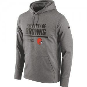 Men\'s Cleveland Browns Nike Gray Circuit Property Of Performance Pullover Hoodie