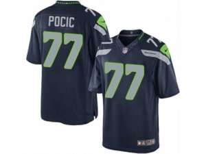 Mens Nike Seattle Seahawks #77 Ethan Pocic Limited Steel Blue Team Color NFL Jersey