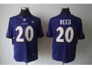 Nike Baltimore Ravens #20 Ed Reed purple jerseys[Limited Art Patch]