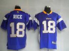 nfl minnesota vikings #18 rice purple