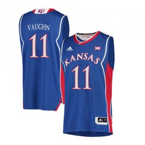 Kansas Jayhawks #11 Jacque Vaughn Blue Throwback College Basketball Jersey