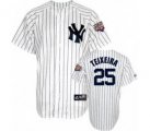 New York Yankees 25 Teixeira Youth White(2009 logo)