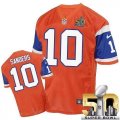Nike Denver Broncos #10 Emmanuel Sanders Orange Throwback Super Bowl 50 Men Stitched NFL Elite Jersey