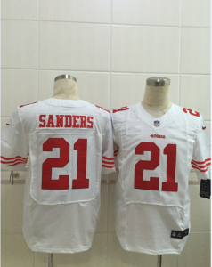 Nike San Francisco 49ers #21 Deion Sanders white jerseys(Elite Sanders)