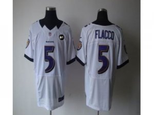 Nike Baltimore Ravens #5 flacco white jerseys[Elite Art Patch]