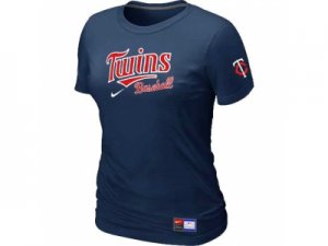 Women Minnesota Twins Nike D.Blue Short Sleeve Practice T-Shirt