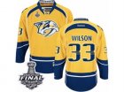 Mens Reebok Nashville Predators #33 Colin Wilson Premier Gold Home 2017 Stanley Cup Final NHL Jersey