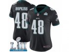 Women Nike Philadelphia Eagles #48 Wes Hopkins Black Alternate Vapor Untouchable Limited Player Super Bowl LII NFL Jersey
