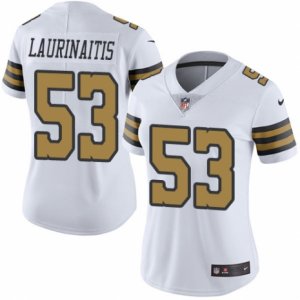 Women\'s Nike New Orleans Saints #53 James Laurinaitis Limited White Rush NFL Jersey